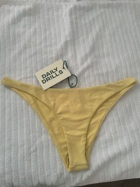 Daily Drills Soft Yellow Ribbed Bikini Bottom